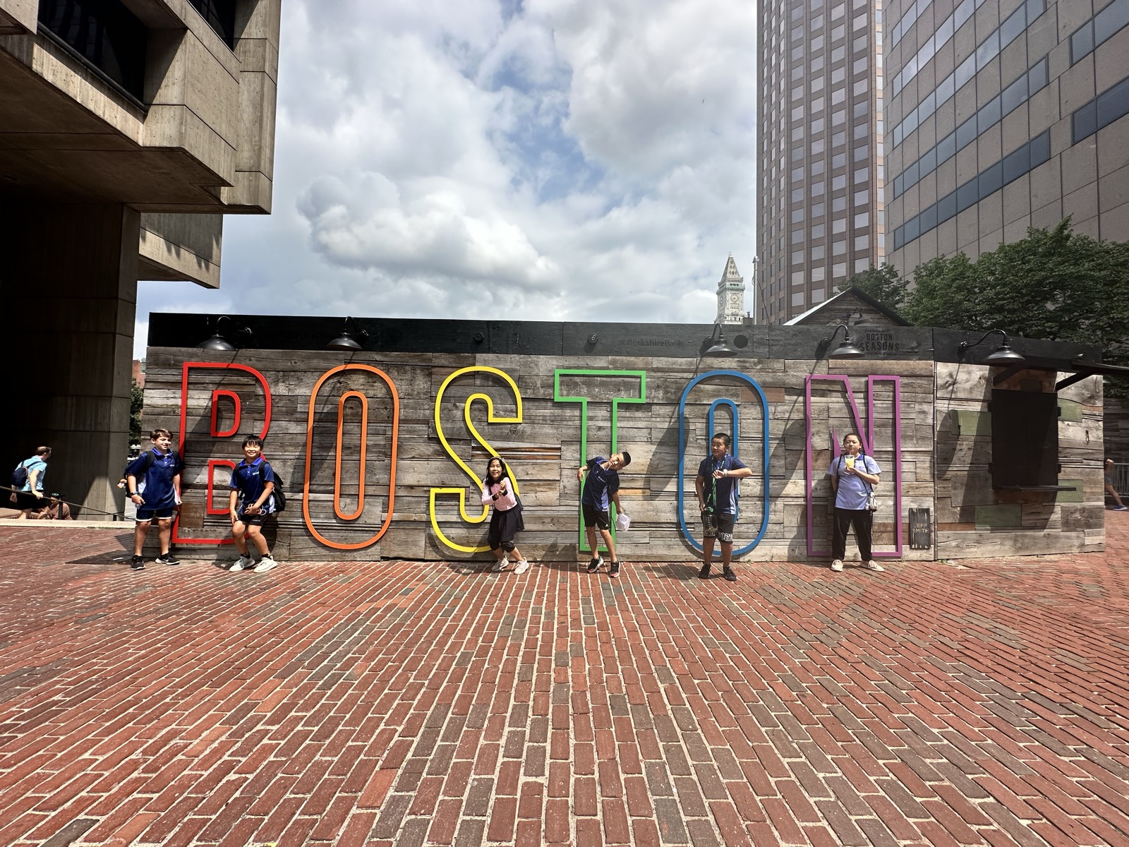 Students at Boston sign